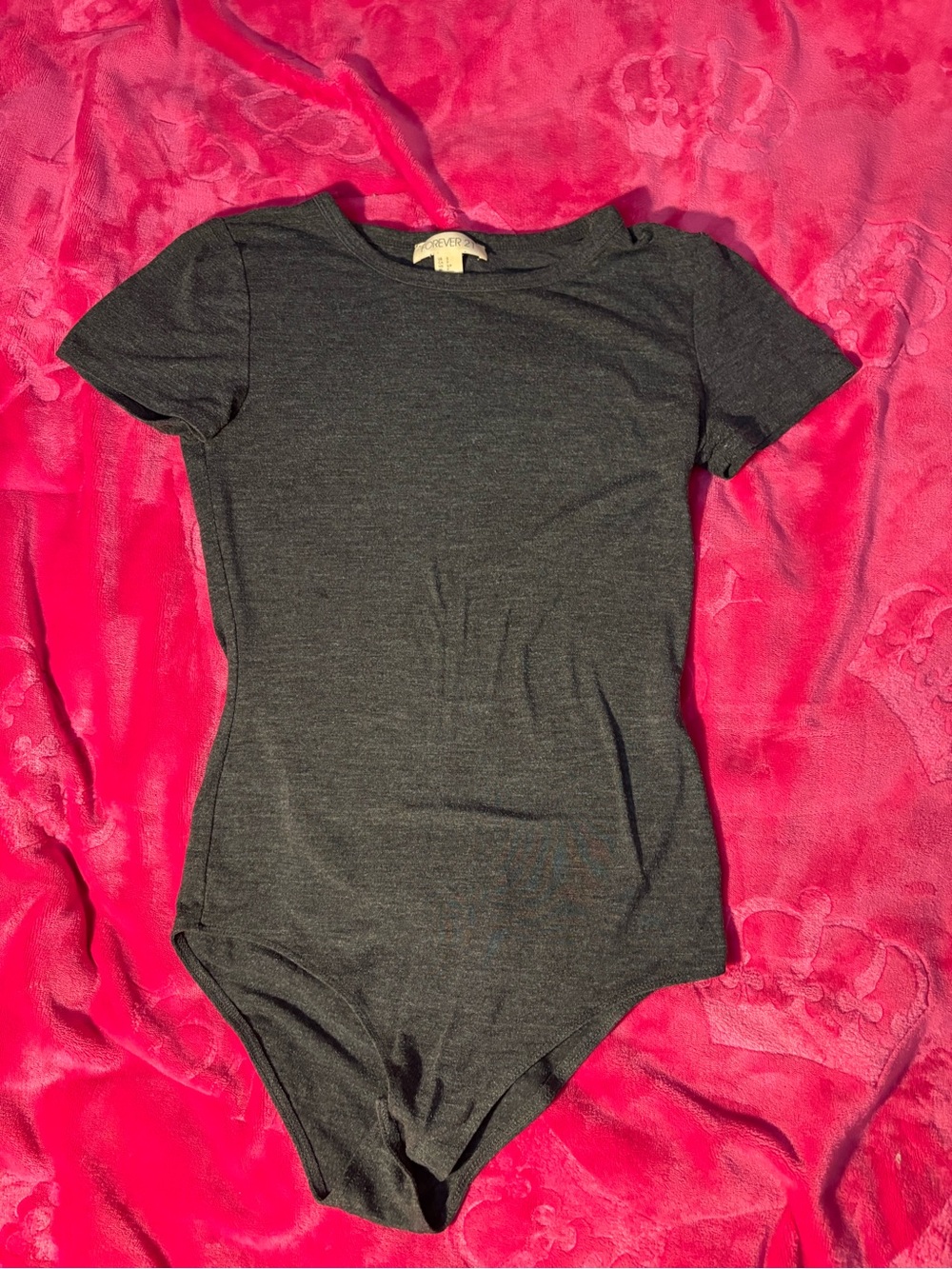 Women's Gray Short-Sleeve Bodysuit